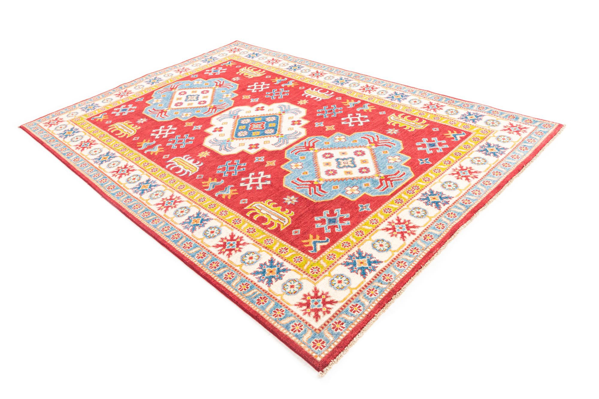6' 2 x 8' 10 Hand Knotted Kazak Rug