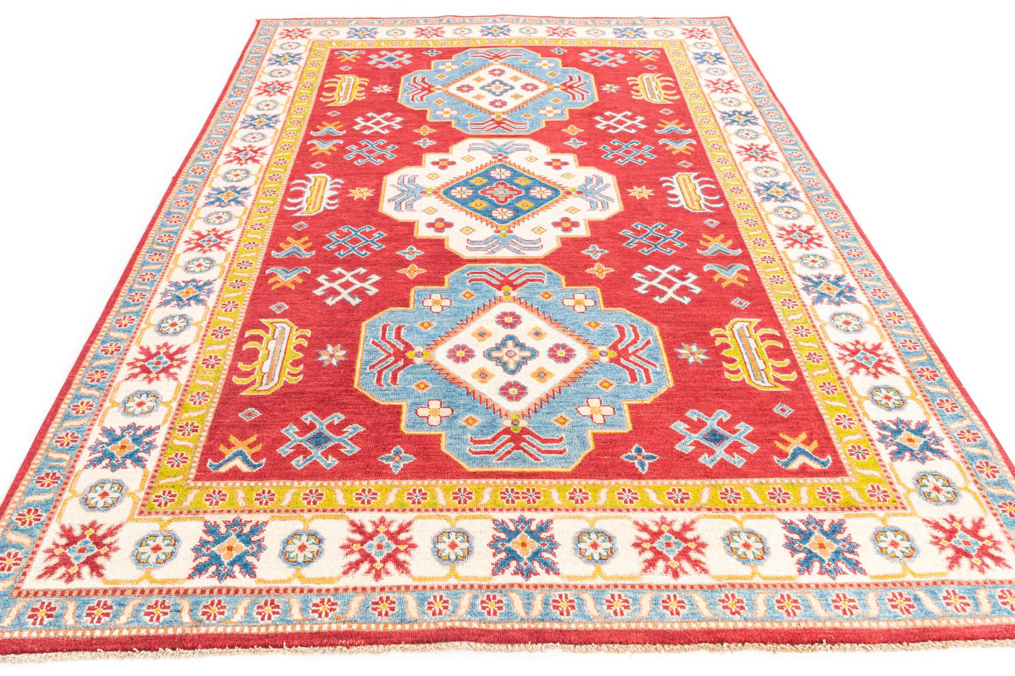 6' 2 x 8' 10 Hand Knotted Kazak Rug