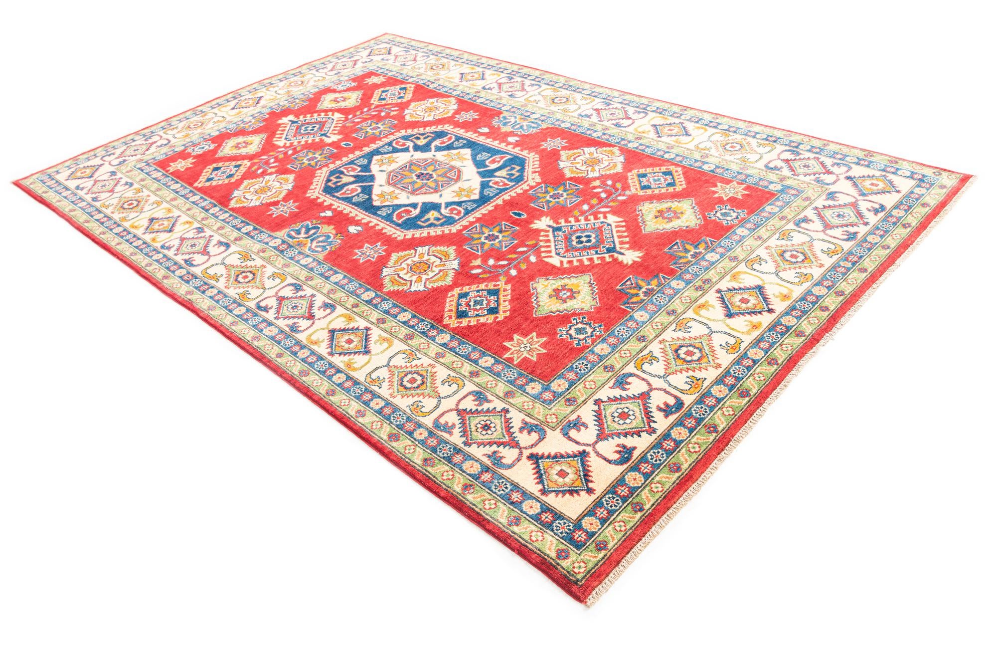 6' 5 x 9' 8 Hand Knotted Kazak Rug
