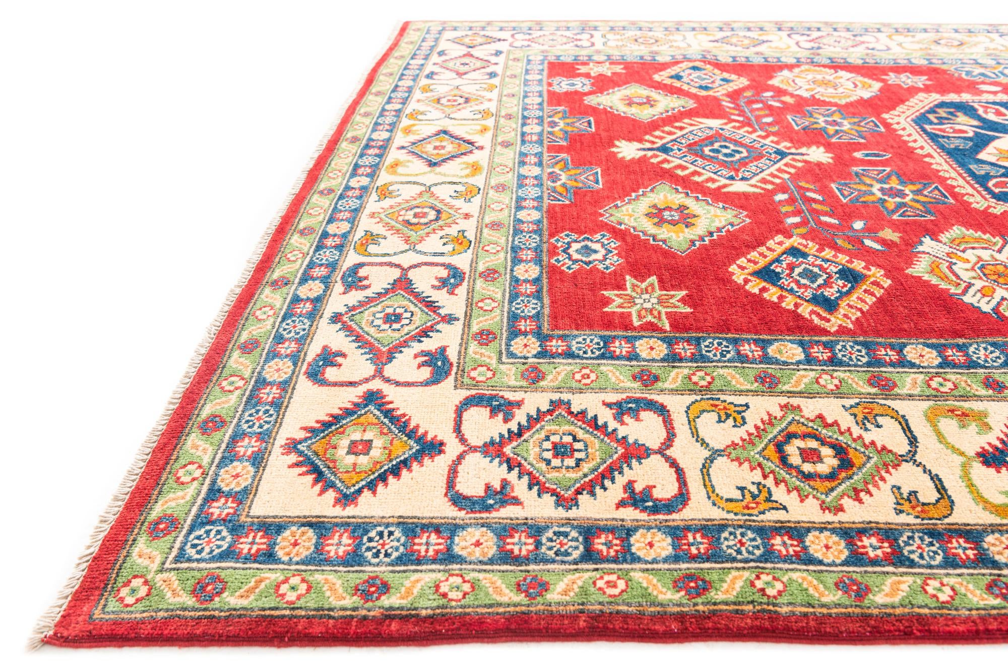 6' 5 x 9' 8 Hand Knotted Kazak Rug