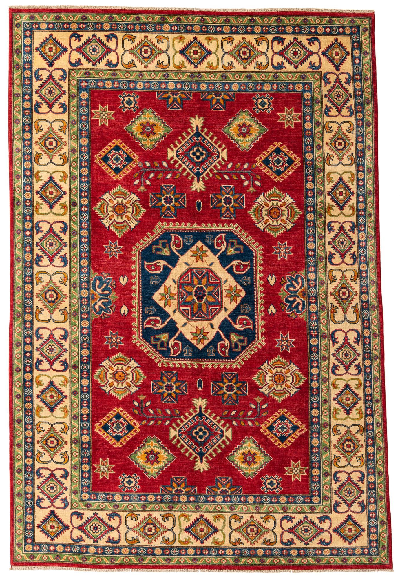 6' 5 x 9' 8 Hand Knotted Kazak Rug