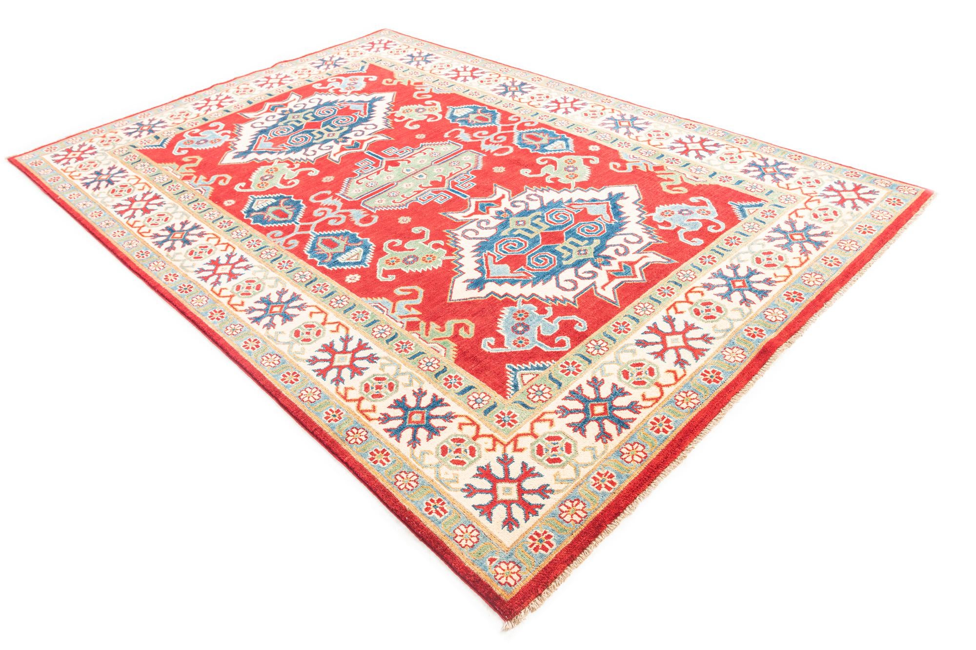 6' 6 x 9' 7 Hand Knotted Kazak Rug