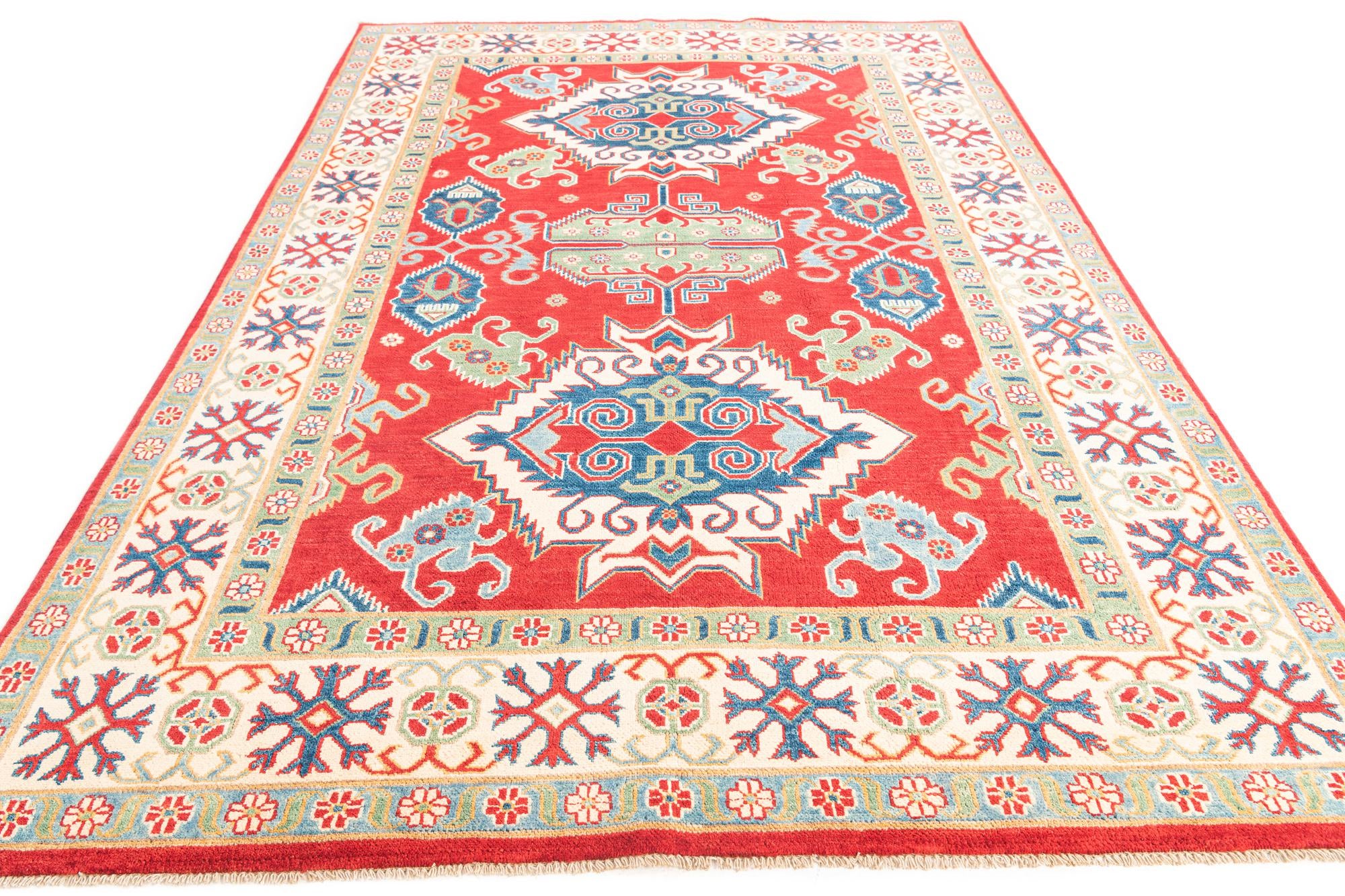 6' 6 x 9' 7 Hand Knotted Kazak Rug