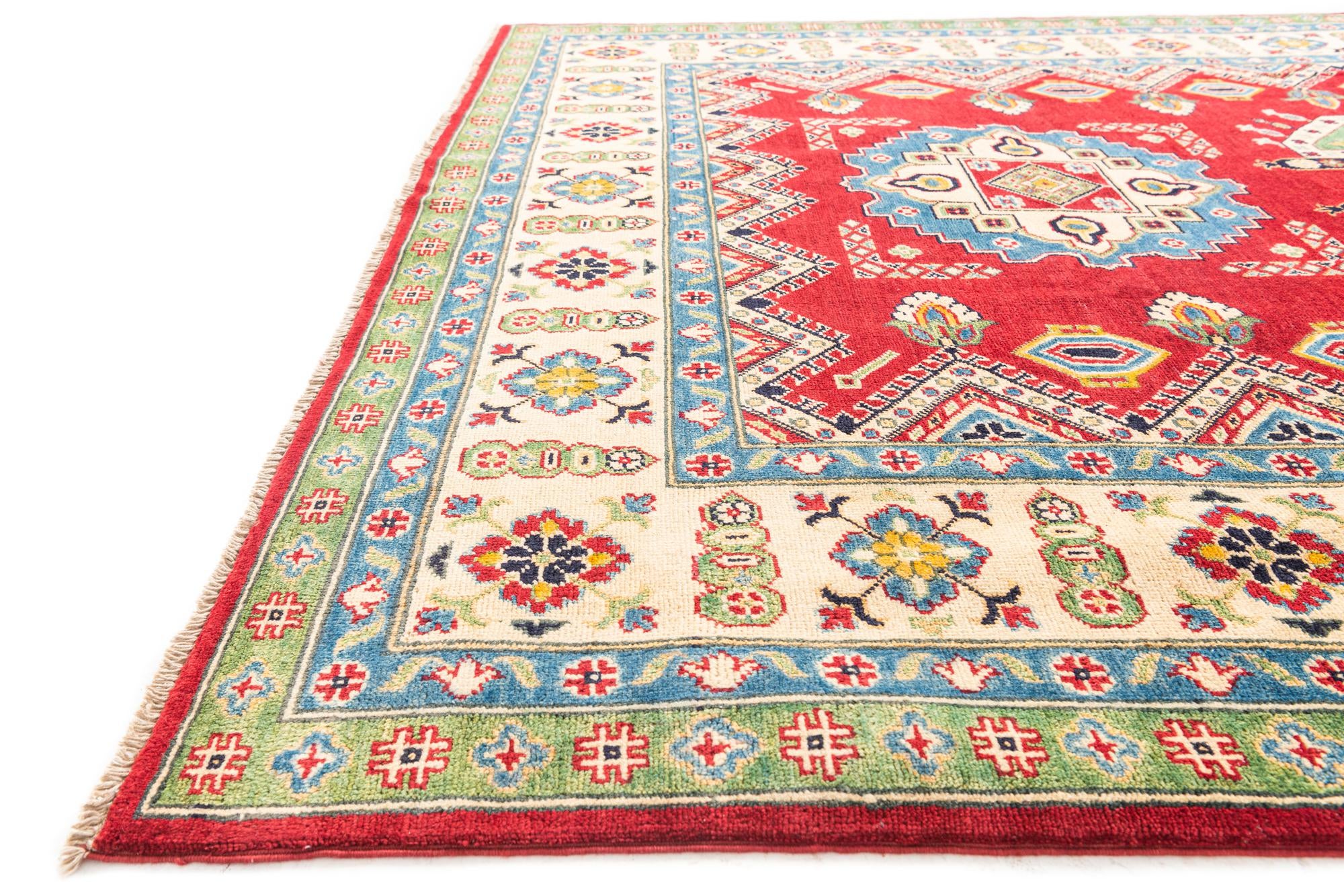 6' 7 x 10' 5 Hand Knotted Kazak Rug