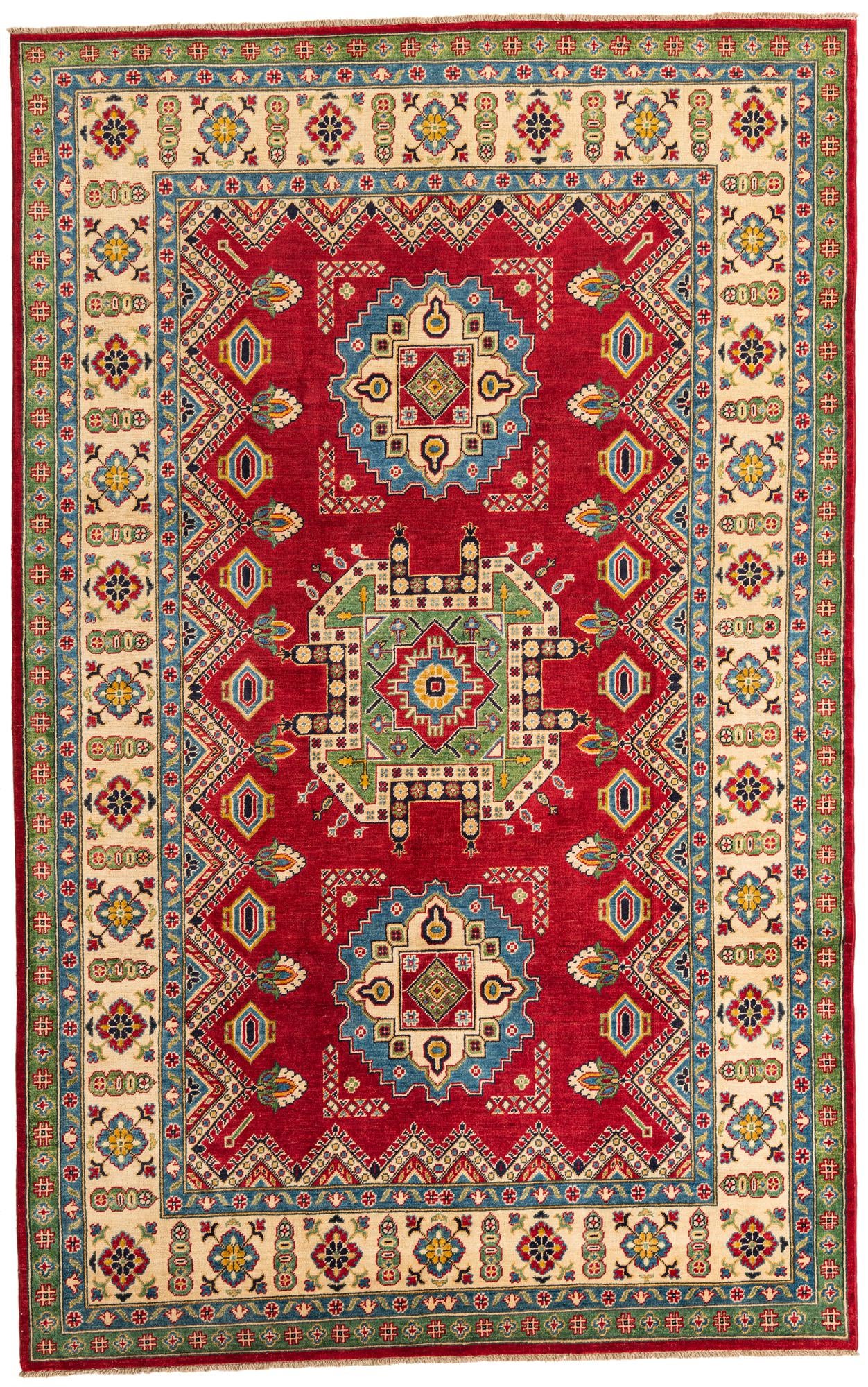 6' 7 x 10' 5 Hand Knotted Kazak Rug