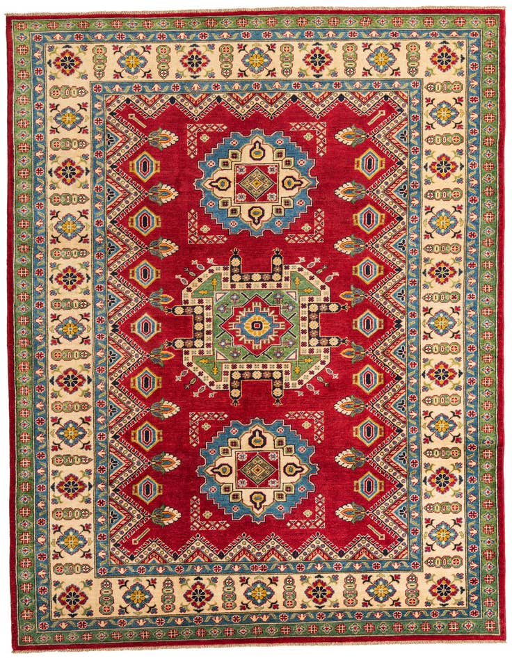 Detail image of 6' 7 x 10' 5 Hand Knotted Kazak Rug