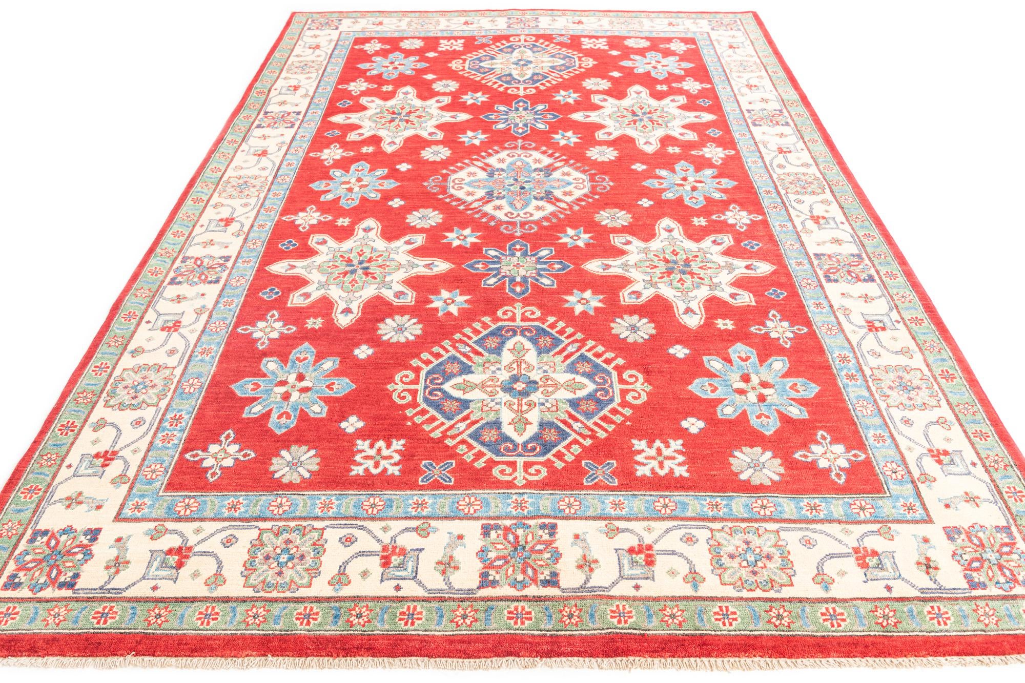 6' 6 x 9' 9 Hand Knotted Kazak Rug