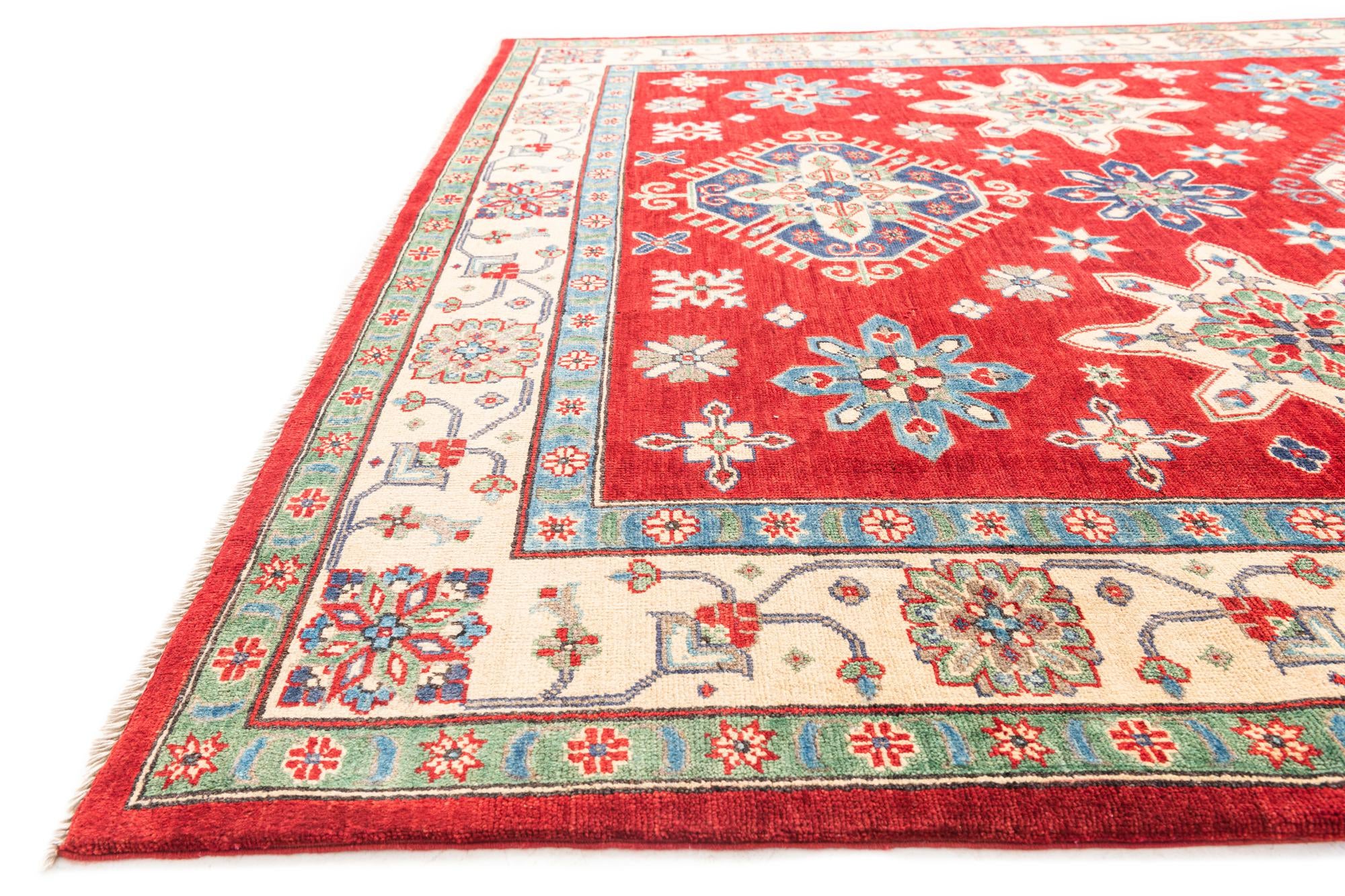 6' 6 x 9' 9 Hand Knotted Kazak Rug