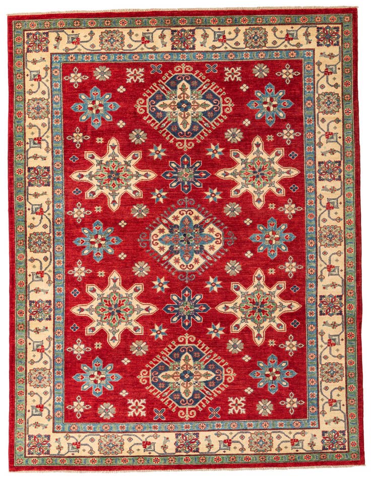 Detail image of 6' 6 x 9' 9 Hand Knotted Kazak Rug
