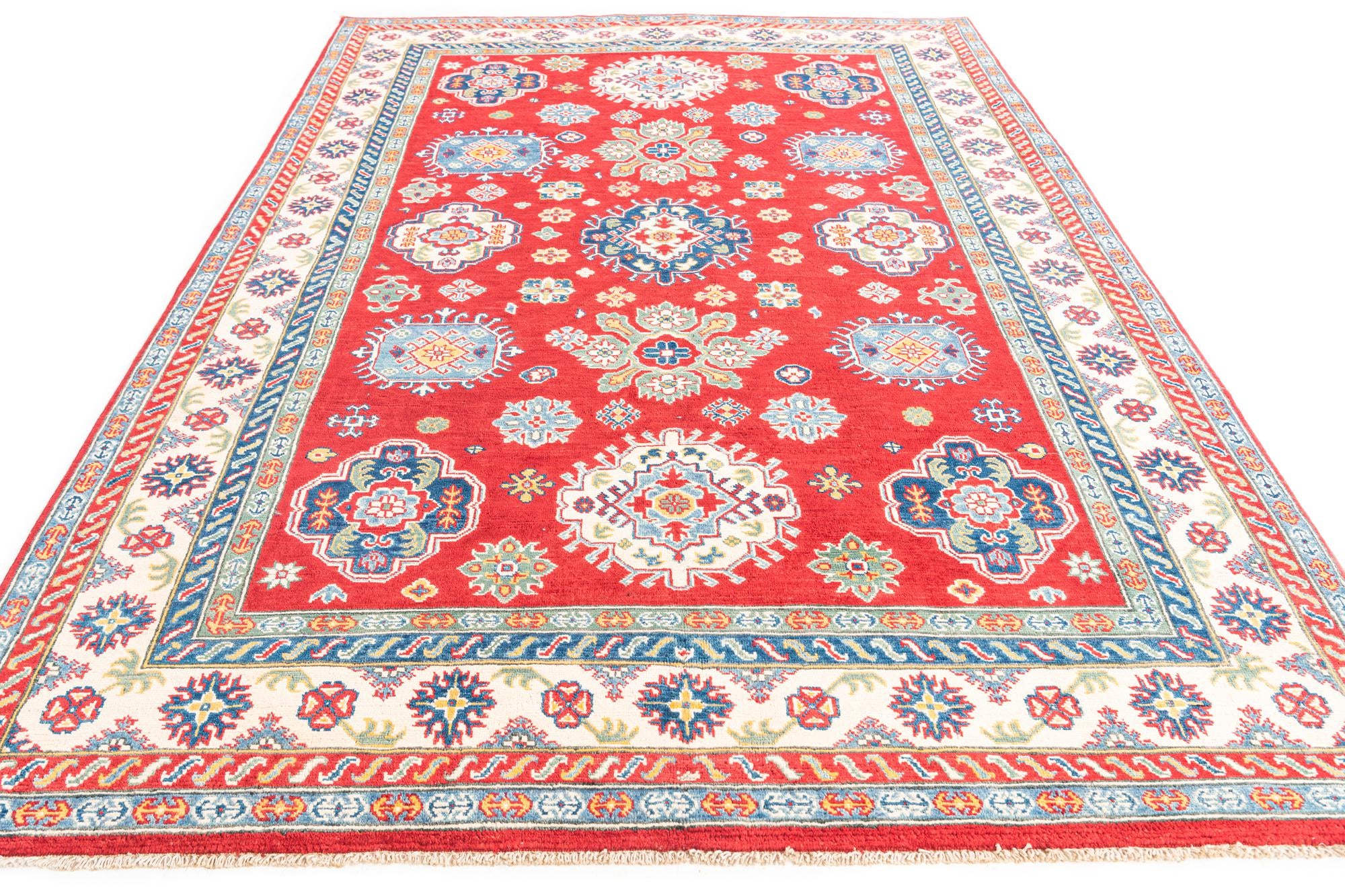 6' 7 x 9' 7 Hand Knotted Kazak Rug