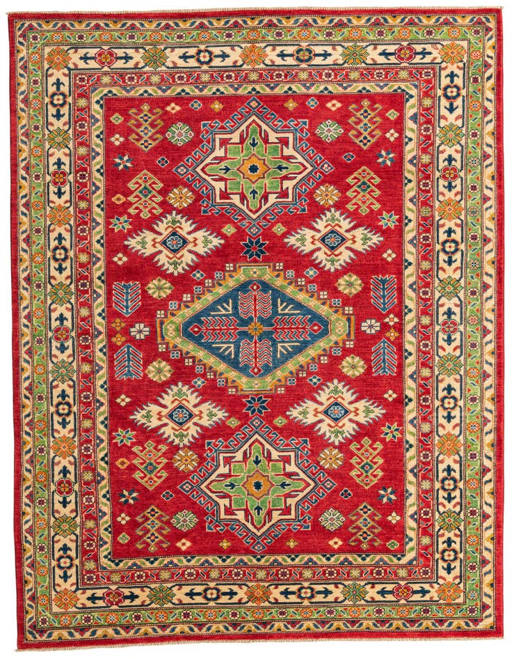 Detail image of 6' 2 x 9' Hand Knotted Kazak Rug