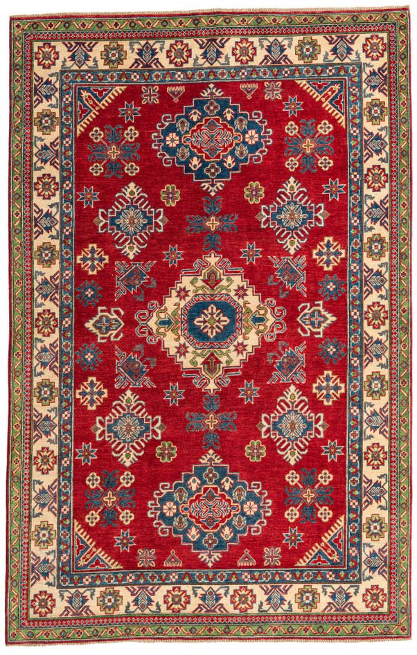 Detail image of 5' 10 x 9' 2 Hand Knotted Kazak Rug