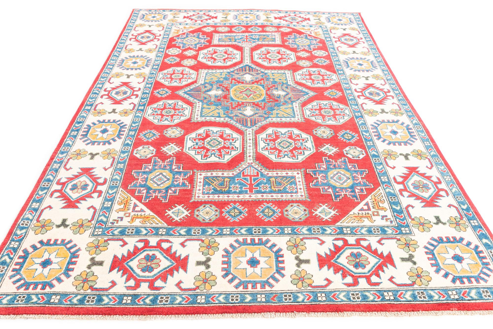6' x 9' Hand Knotted Kazak Rug