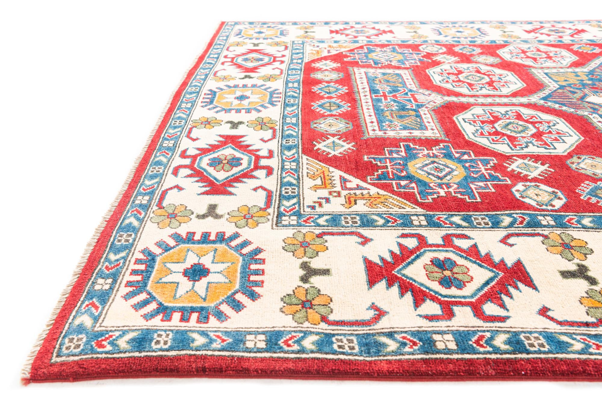6' x 9' Hand Knotted Kazak Rug