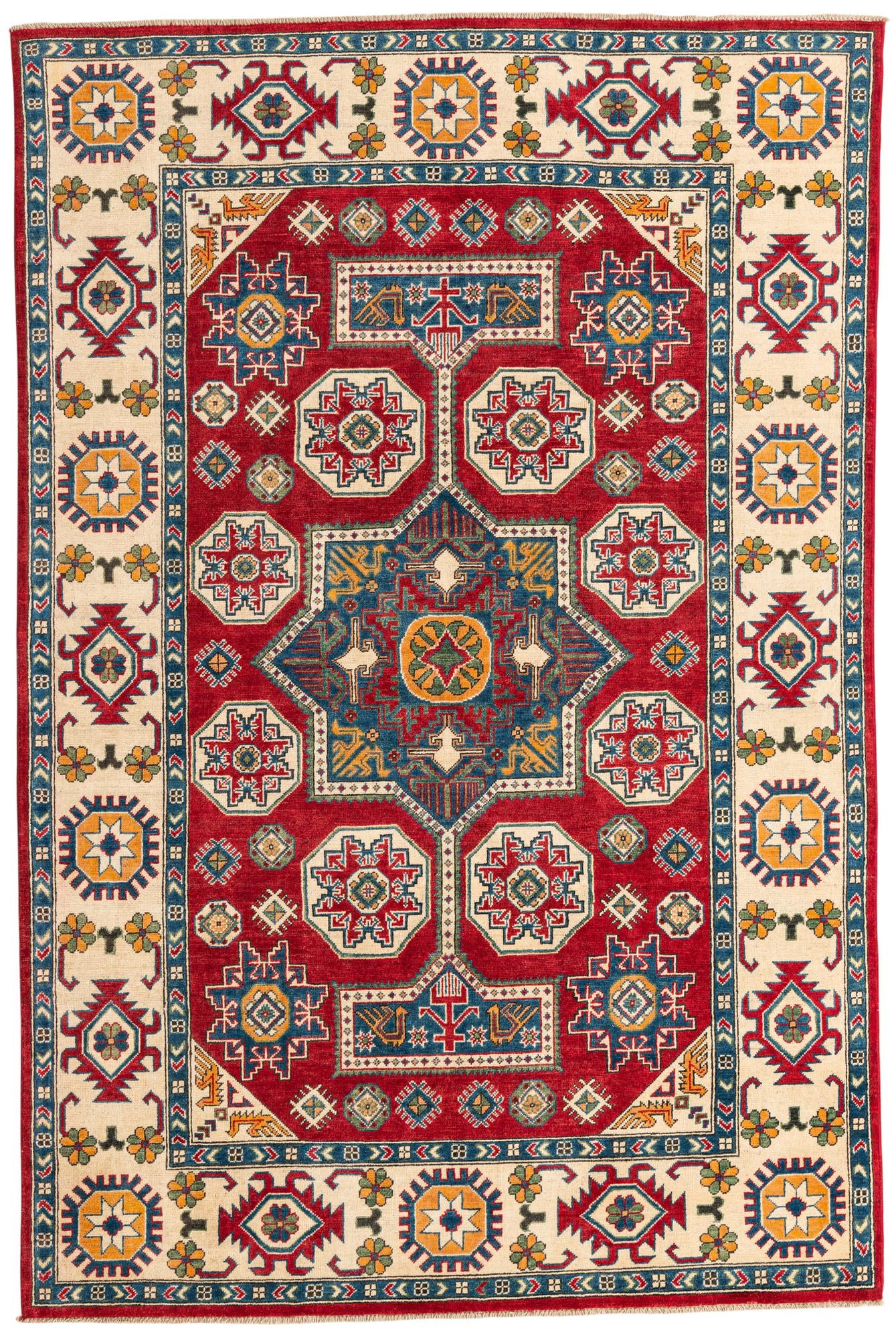 6' x 9' Hand Knotted Kazak Rug