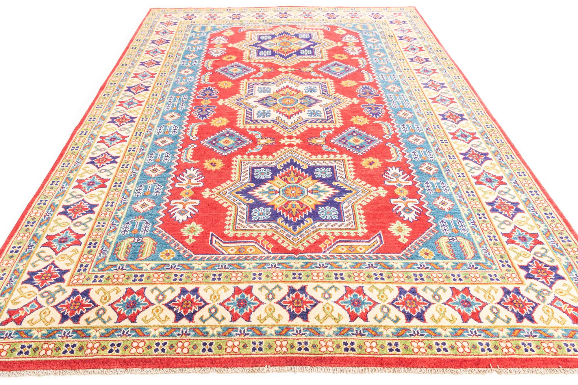 6' 9 x 9' 8 Hand Knotted Kazak Rug