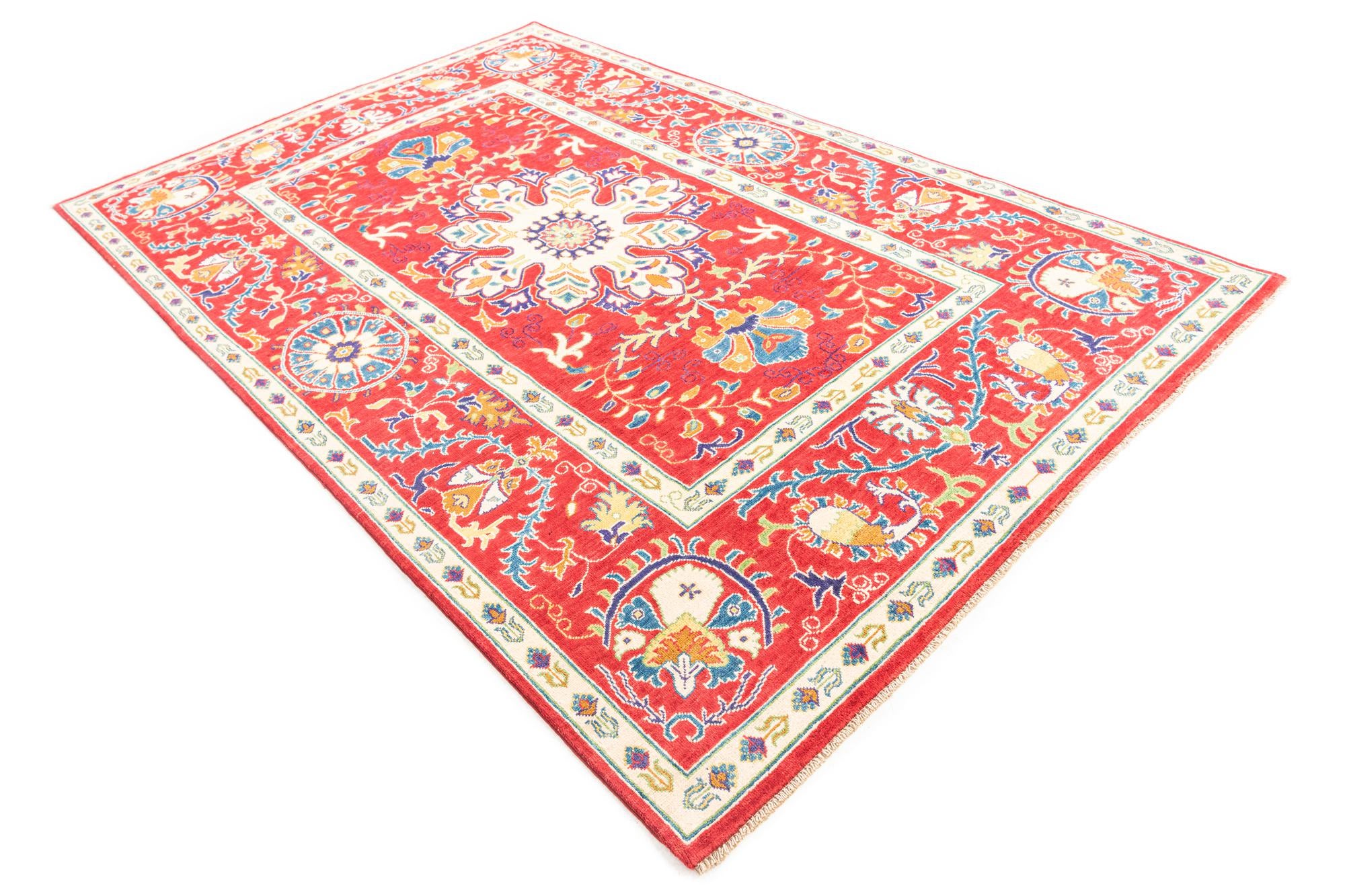 5' 10 x 9' 3 Hand Knotted Kazak Rug