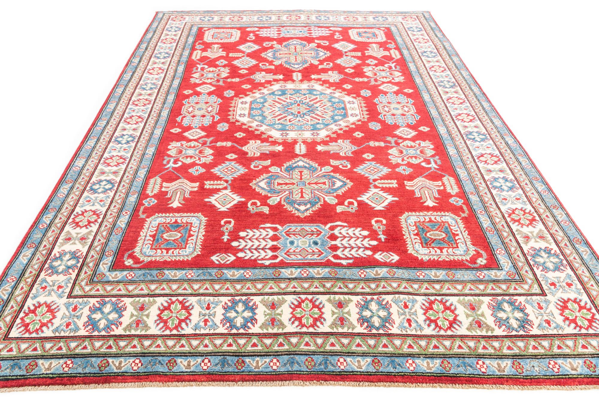 6' 7 x 9' 7 Hand Knotted Kazak Rug