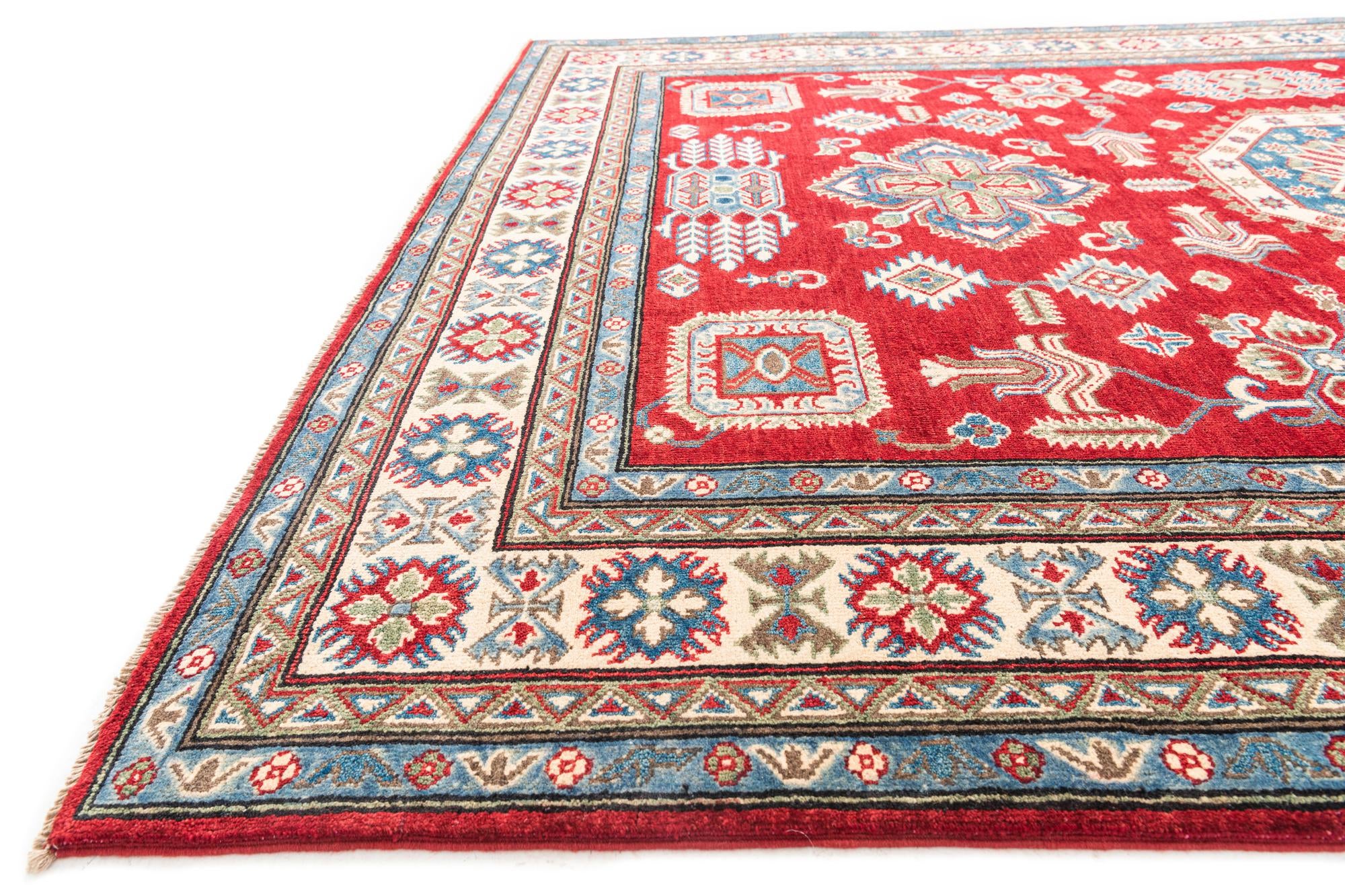 6' 7 x 9' 7 Hand Knotted Kazak Rug