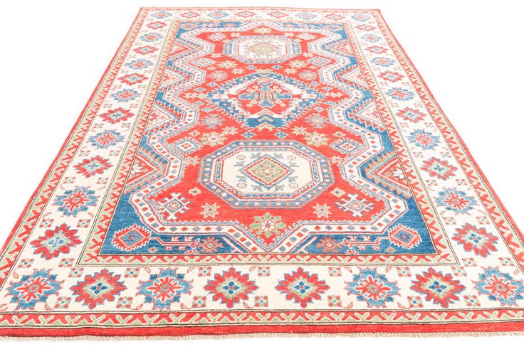 Detail image of 6' 6 x 9' 9 Hand Knotted Kazak Rug