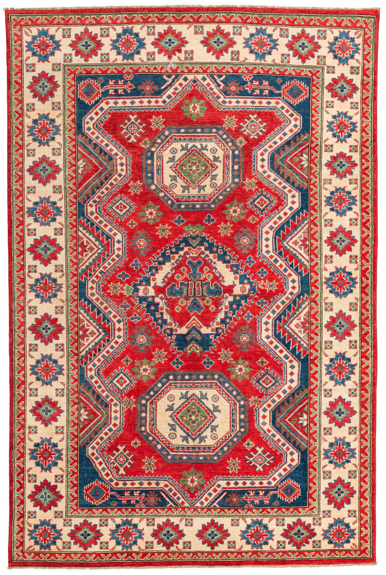 6' 6 x 9' 9 Hand Knotted Kazak Rug