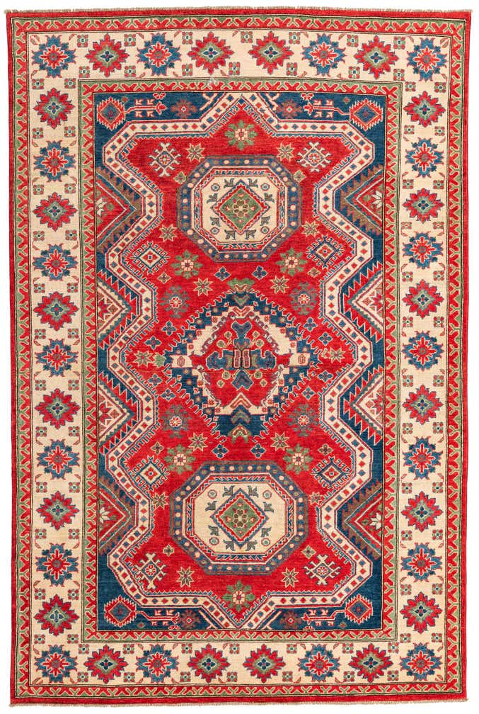6' 6 x 9' 9 Hand Knotted Kazak Rug