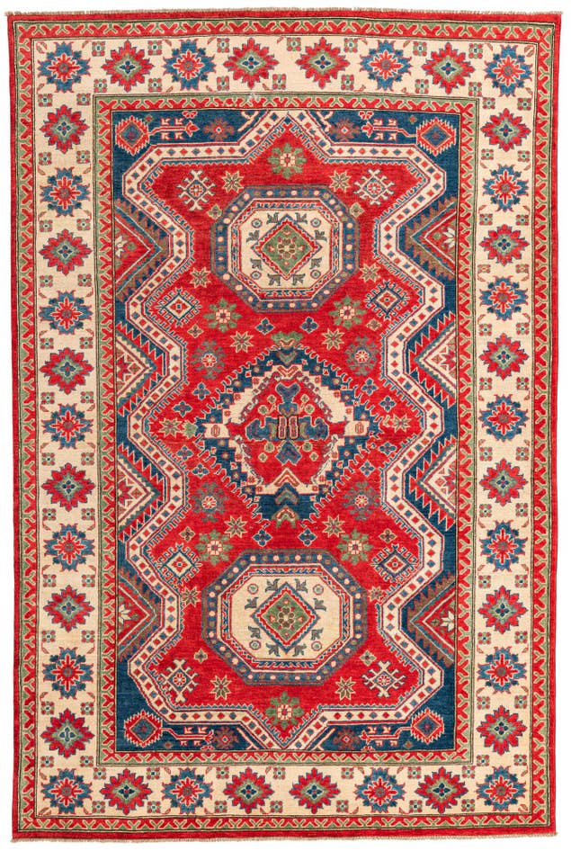 Detail image of 6' 6 x 9' 9 Hand Knotted Kazak Rug
