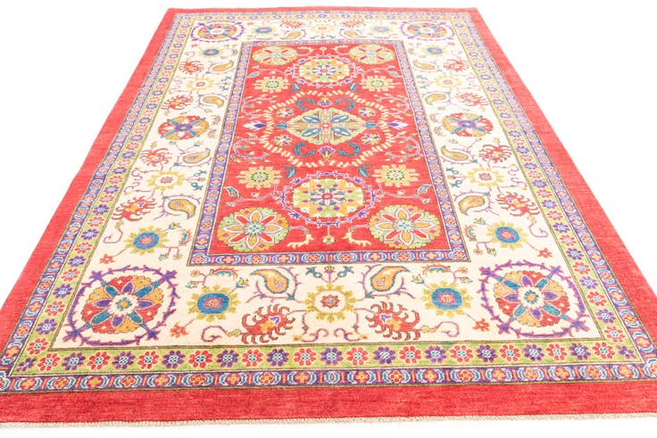 Detail image of 6' 7 x 9' 6 Hand Knotted Kazak Rug