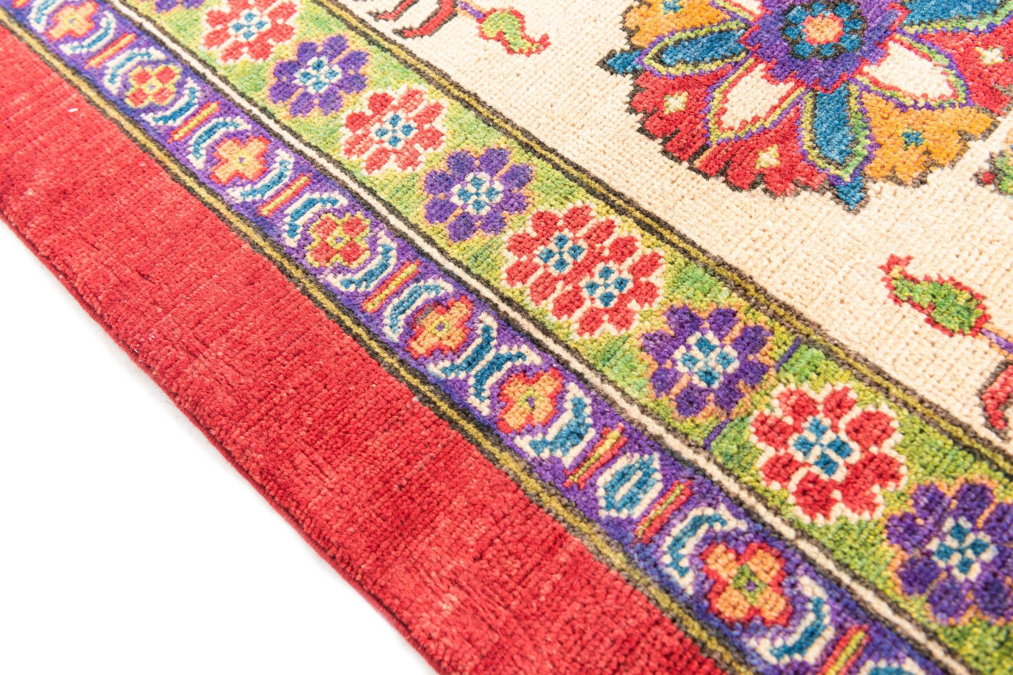 6' 7 x 9' 6 Hand Knotted Kazak Rug