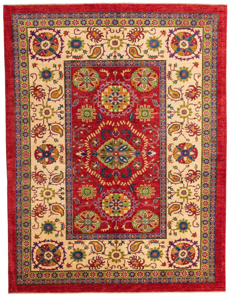 Detail image of 6' 7 x 9' 6 Hand Knotted Kazak Rug