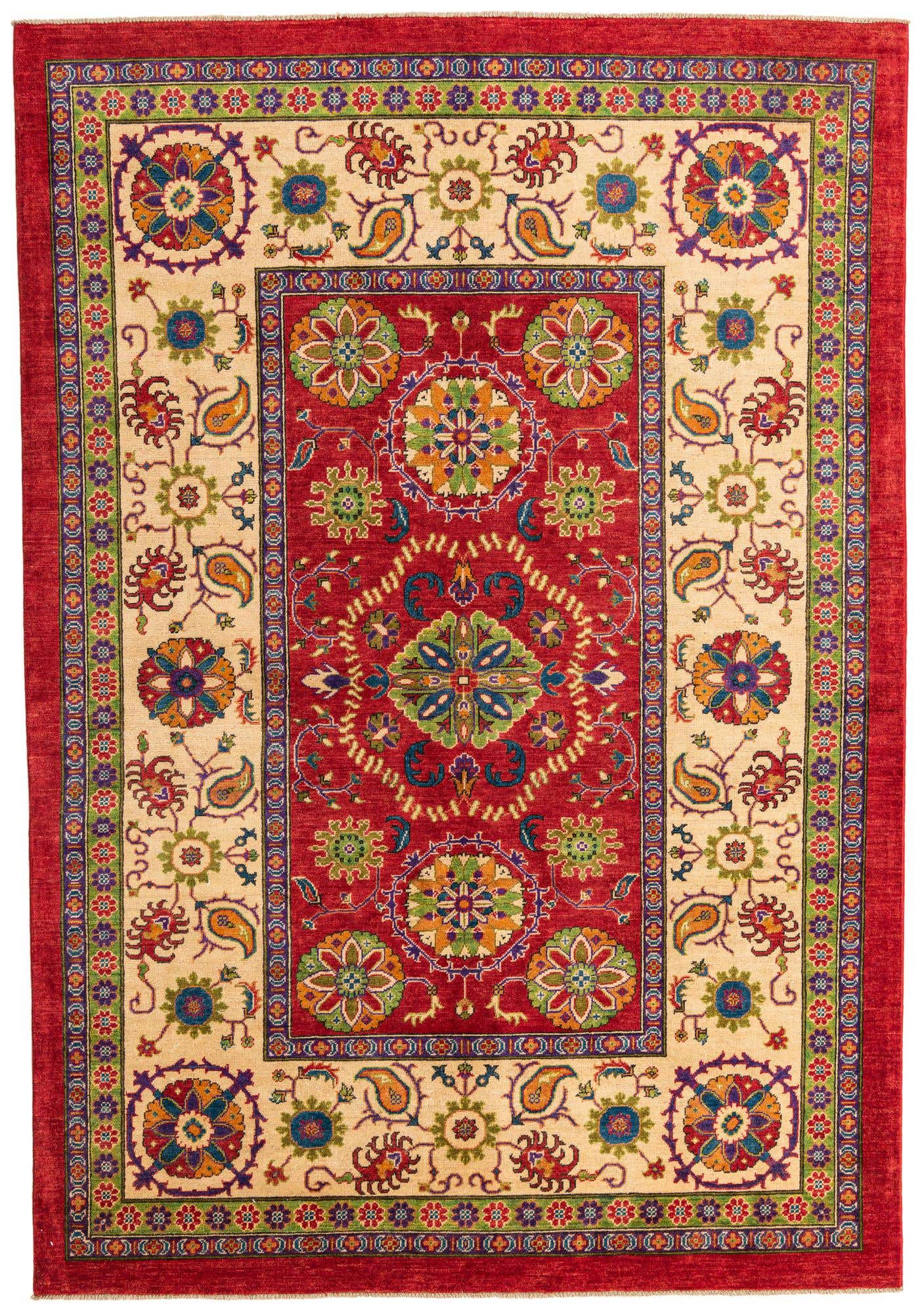 6' 7 x 9' 6 Hand Knotted Kazak Rug
