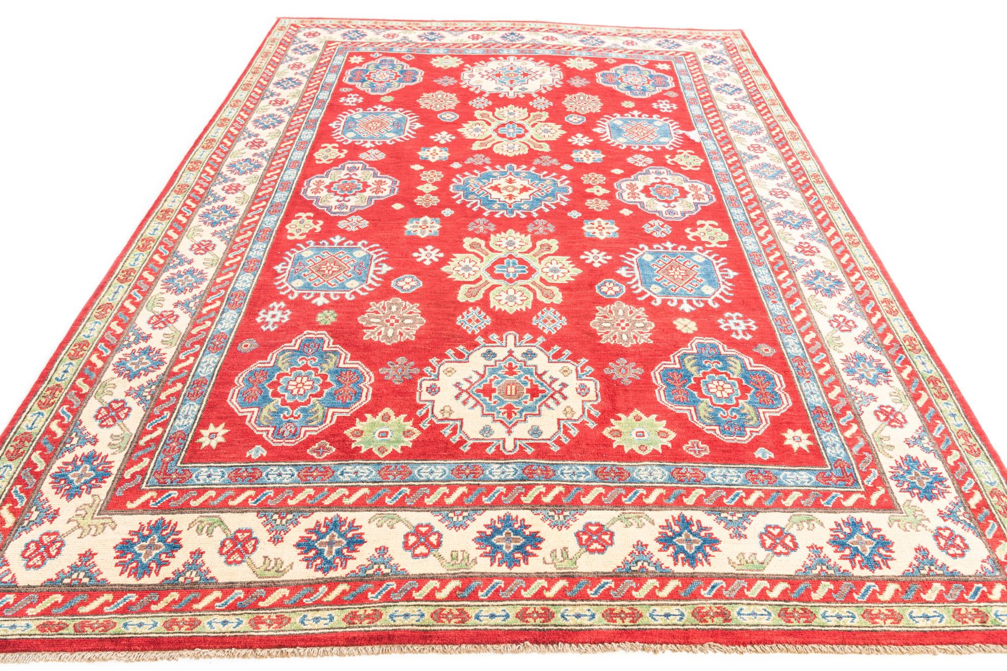 6' 8 x 9' 8 Hand Knotted Kazak Rug