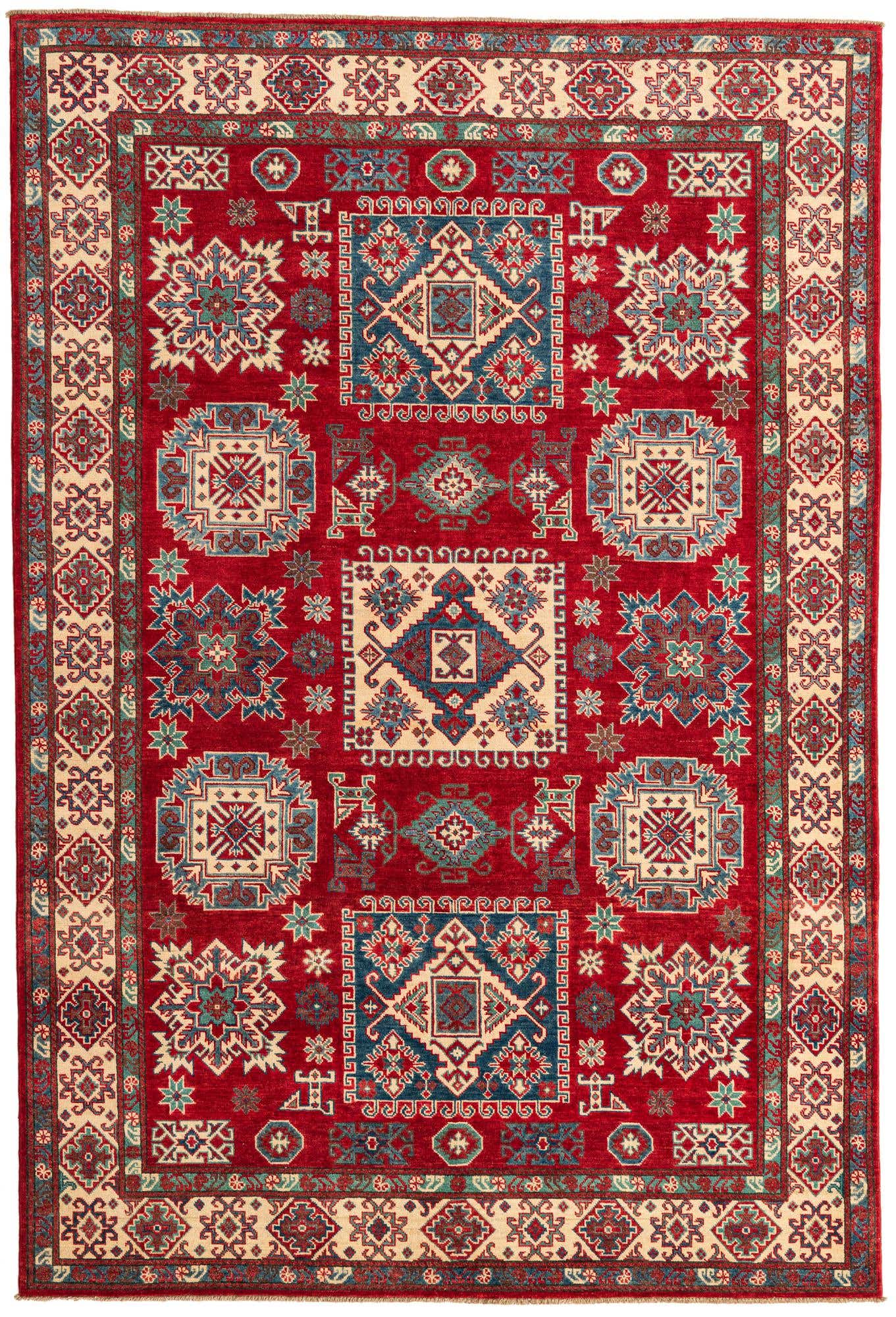6' 7 x 9' 8 Hand Knotted Kazak Rug