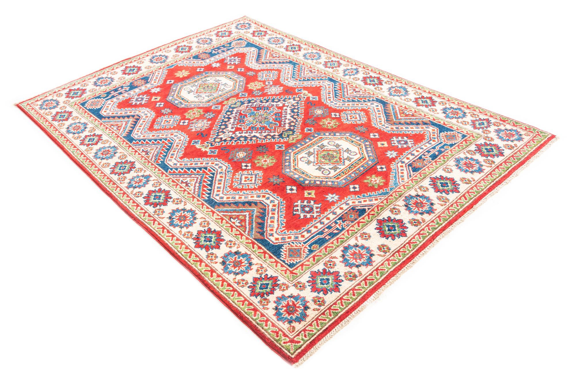 5' x 7' Hand Knotted Kazak Rug