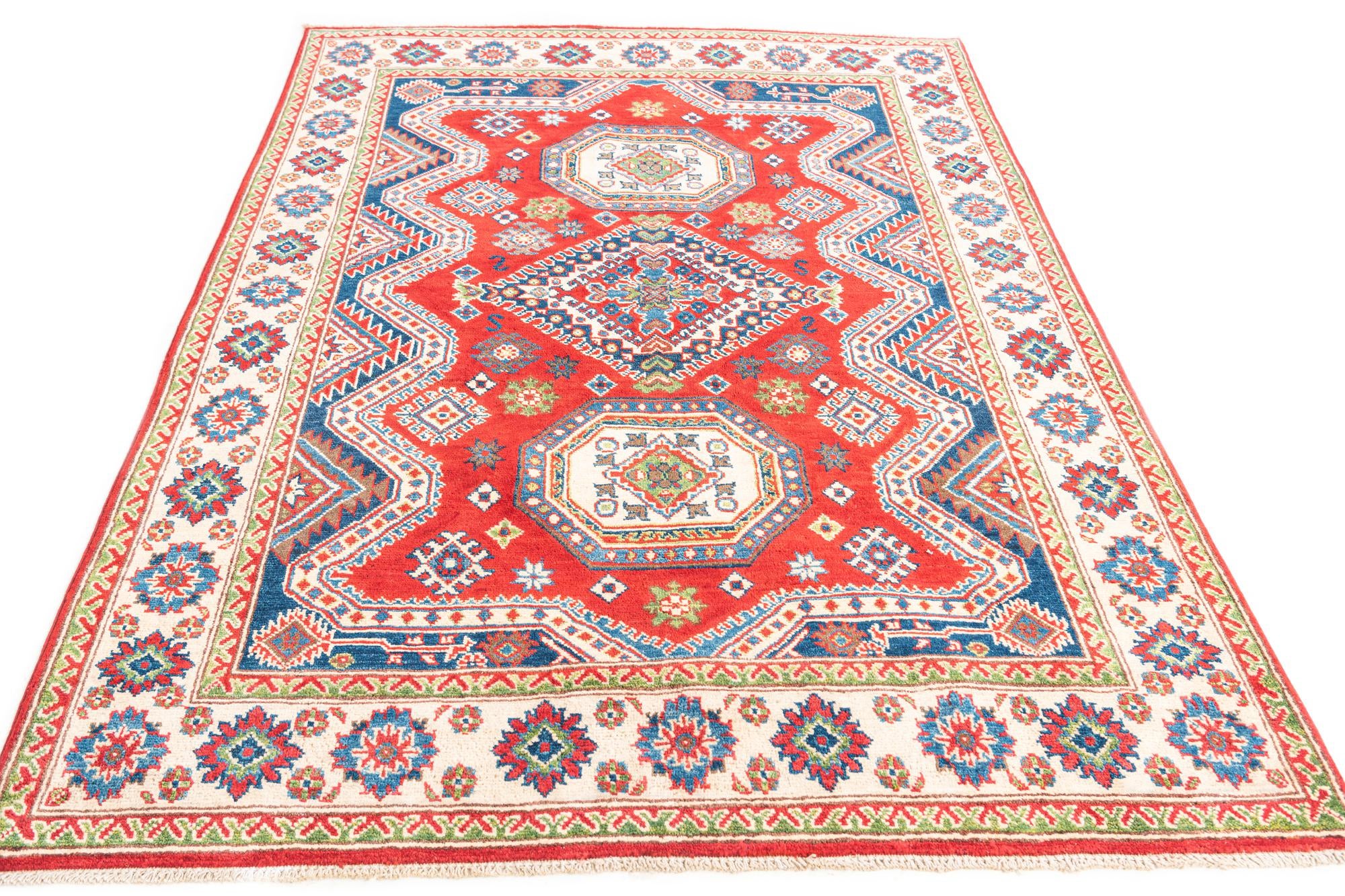 5' x 7' Hand Knotted Kazak Rug