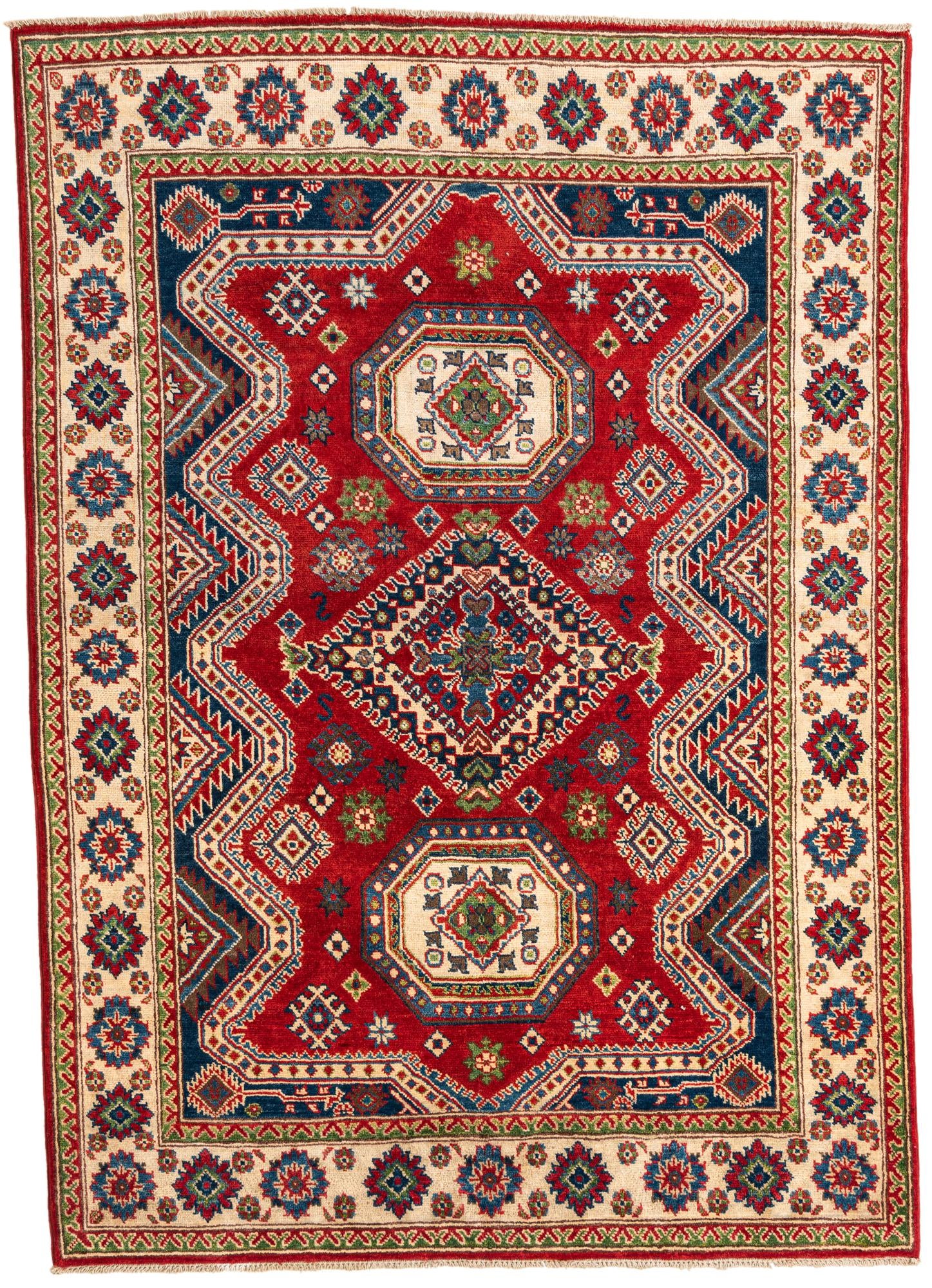 5' x 7' Hand Knotted Kazak Rug