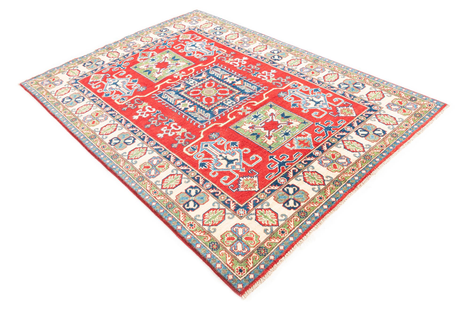 5' x 7' Hand Knotted Kazak Rug
