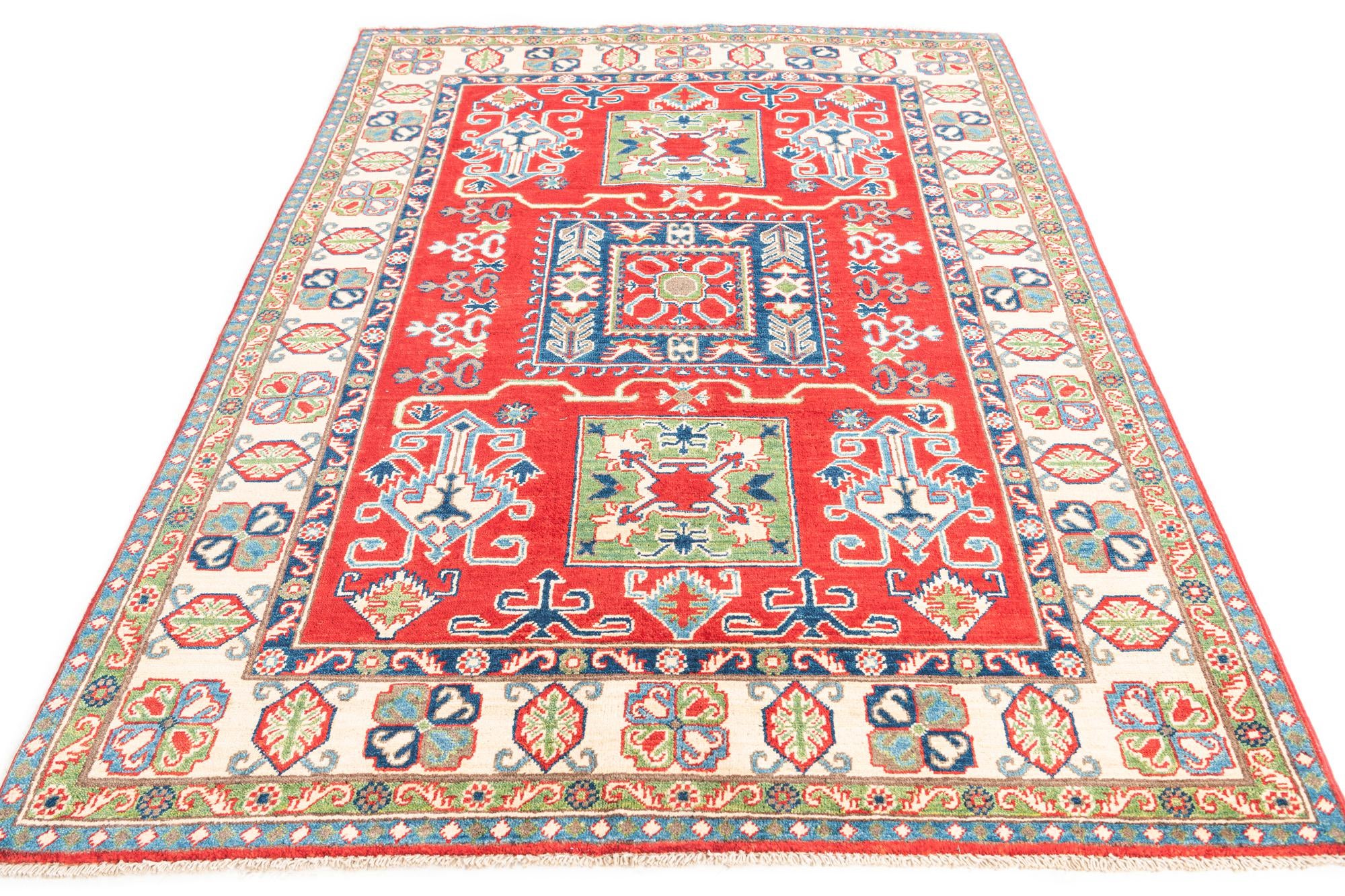 5' x 7' Hand Knotted Kazak Rug