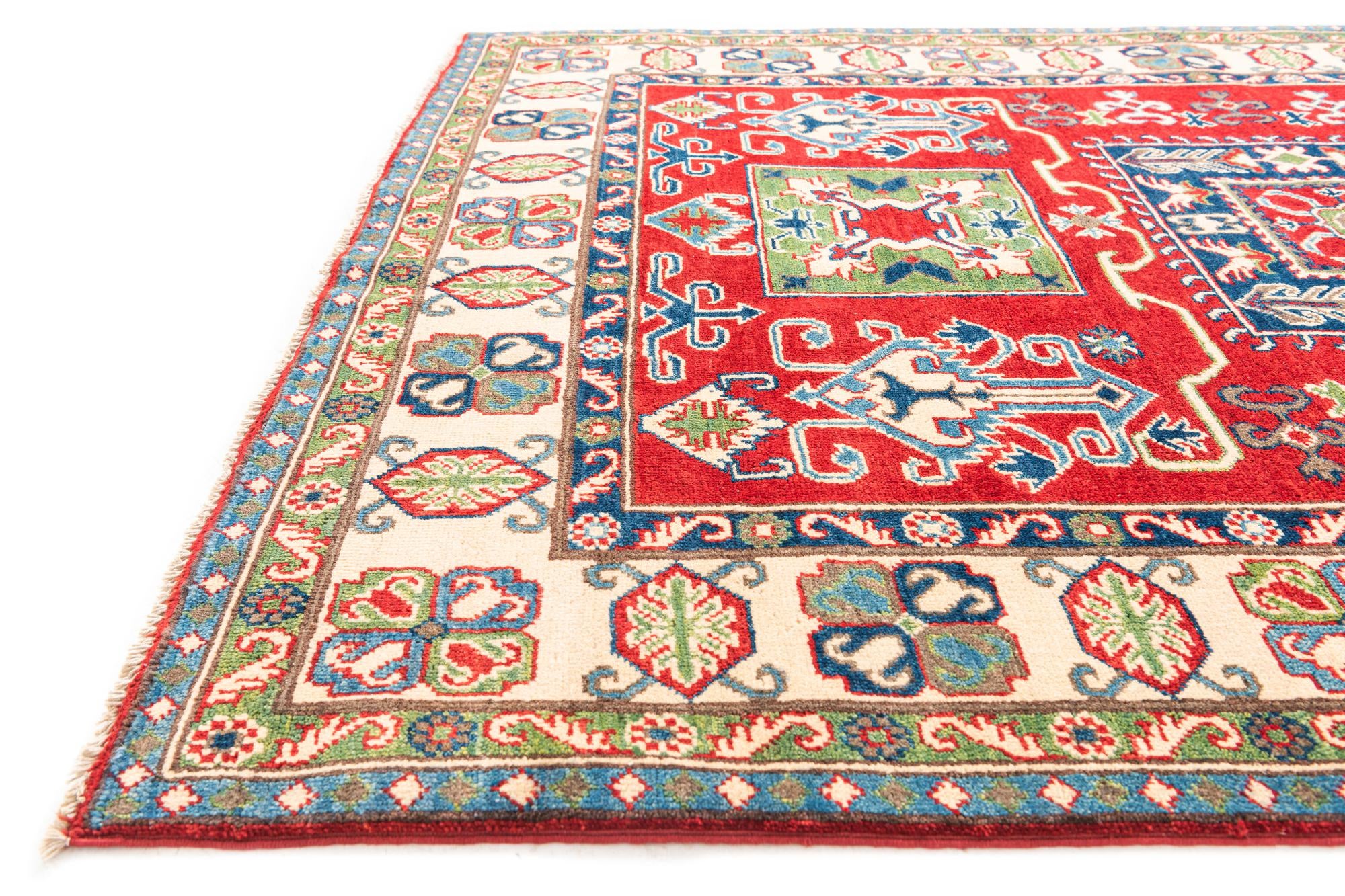 5' x 7' Hand Knotted Kazak Rug