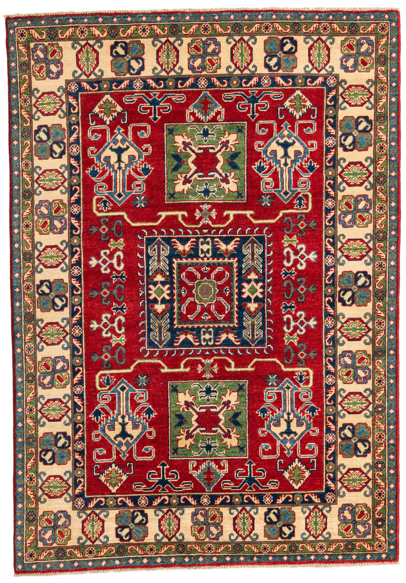 5' x 7' Hand Knotted Kazak Rug