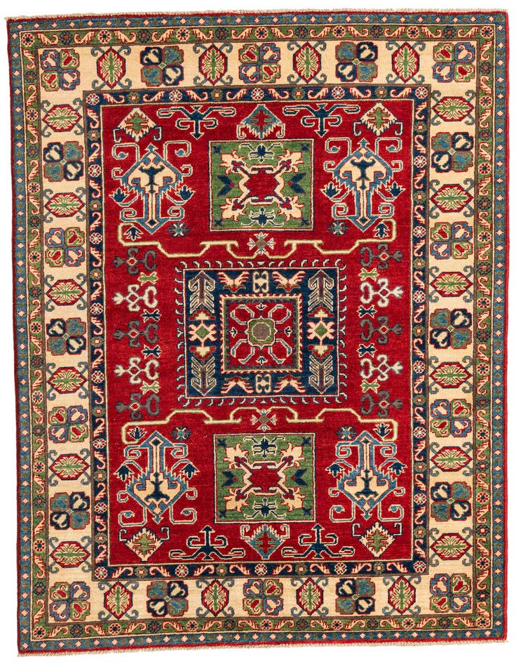 Detail image of 5' x 7' Hand Knotted Kazak Rug
