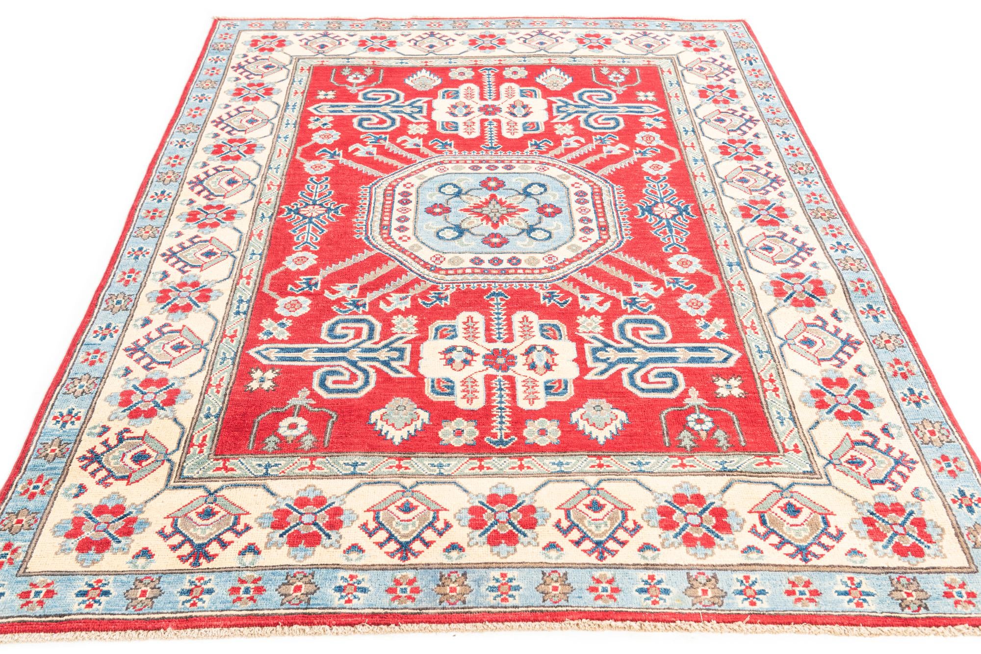 5' 2 x 6' 7 Hand Knotted Kazak Rug