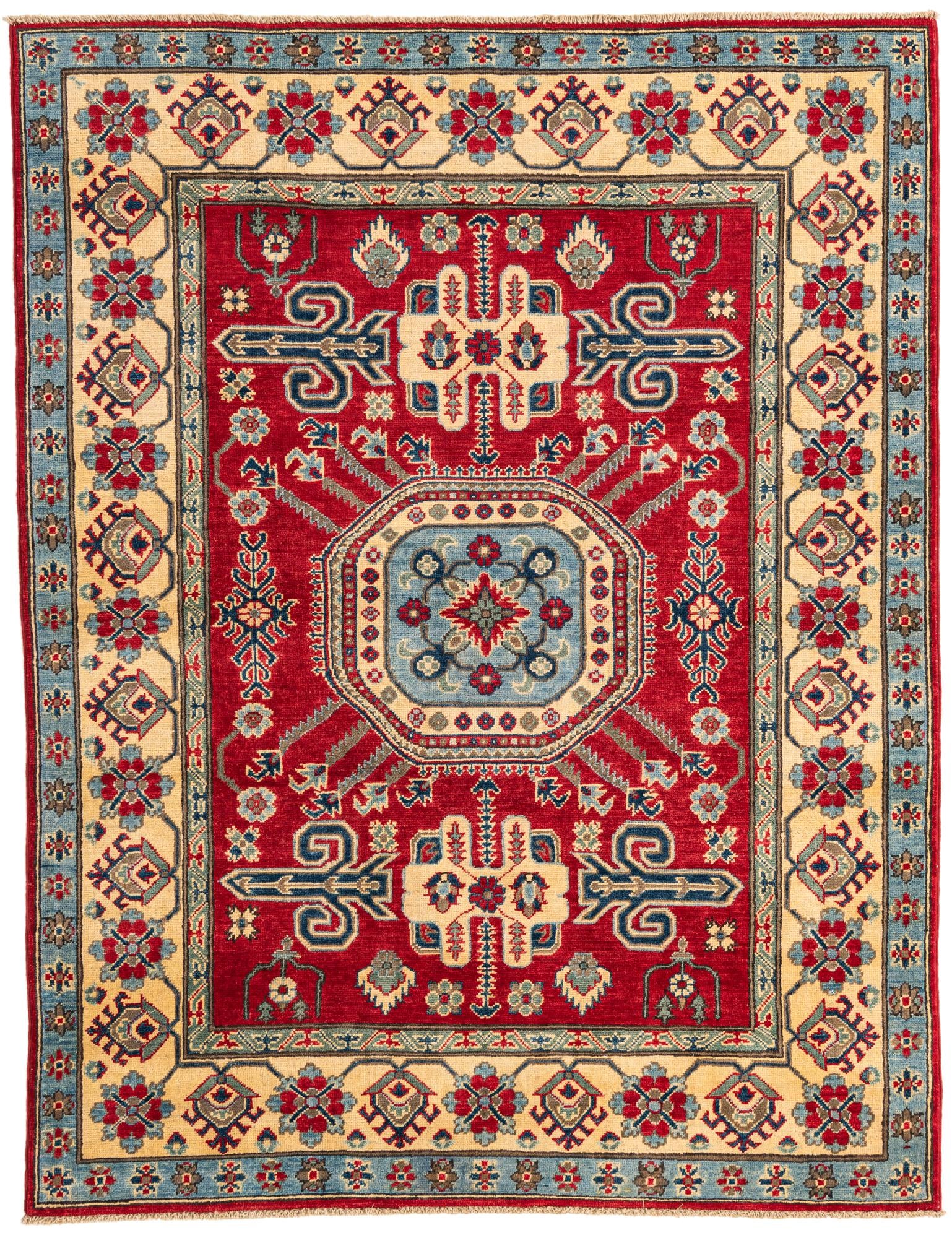 5' 2 x 6' 7 Hand Knotted Kazak Rug