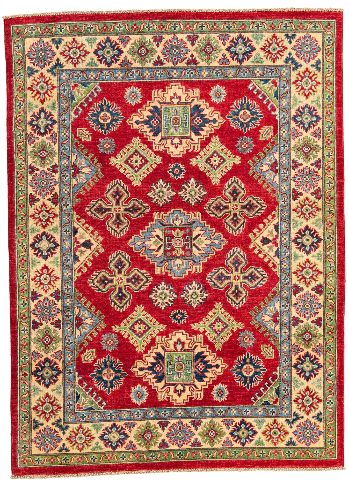 5' 1 x 7' Hand Knotted Kazak Rug