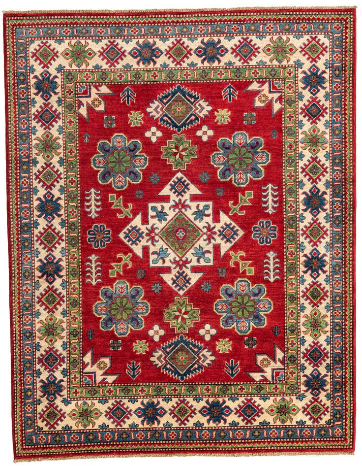 Detail image of 5' 1 x 7' 1 Hand Knotted Kazak Rug