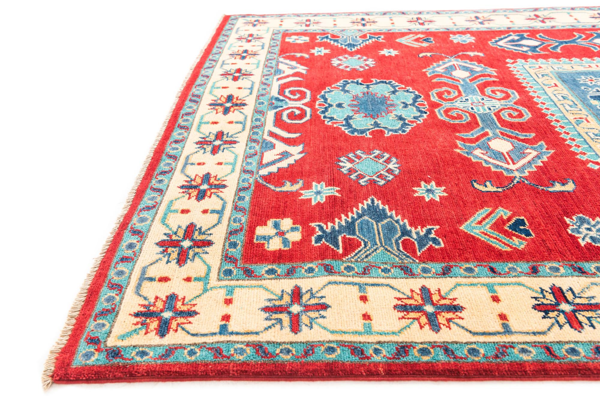 4' 10 x 7' Hand Knotted Kazak Rug