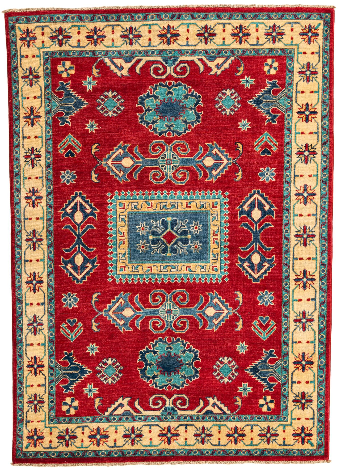 4' 10 x 7' Hand Knotted Kazak Rug