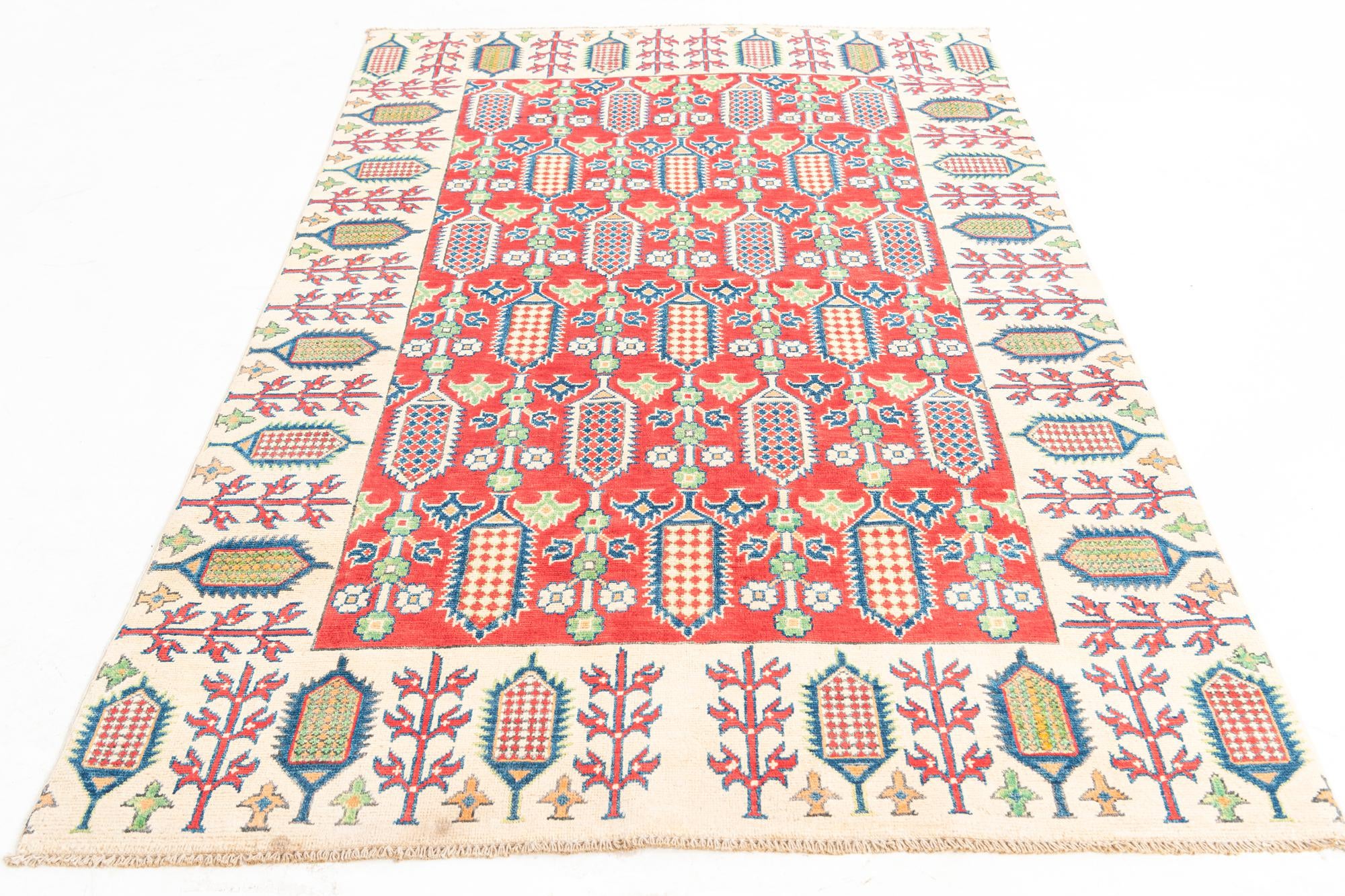 4' 10 x 7' 7 Hand Knotted Kazak Rug