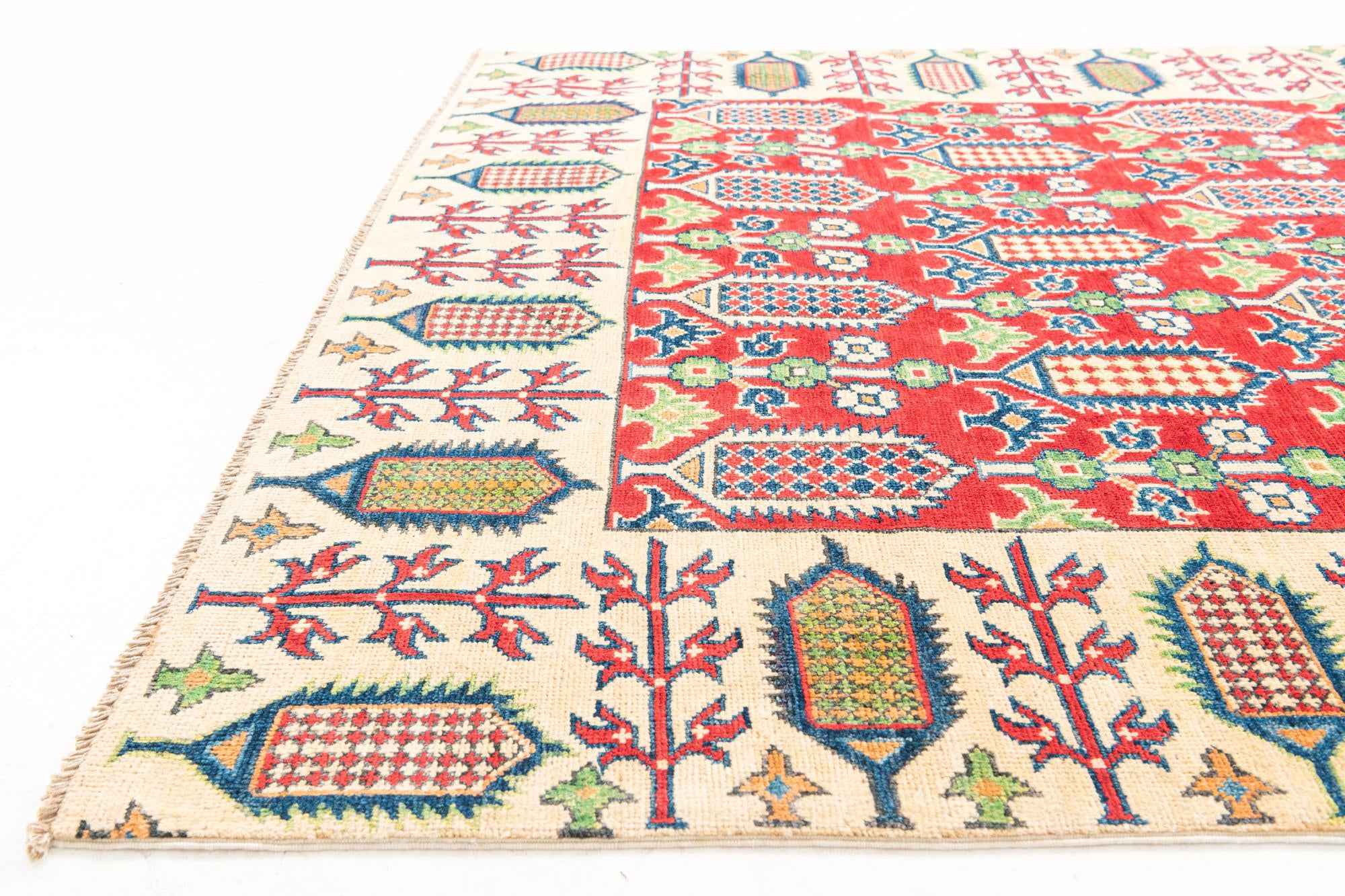 4' 10 x 7' 7 Hand Knotted Kazak Rug