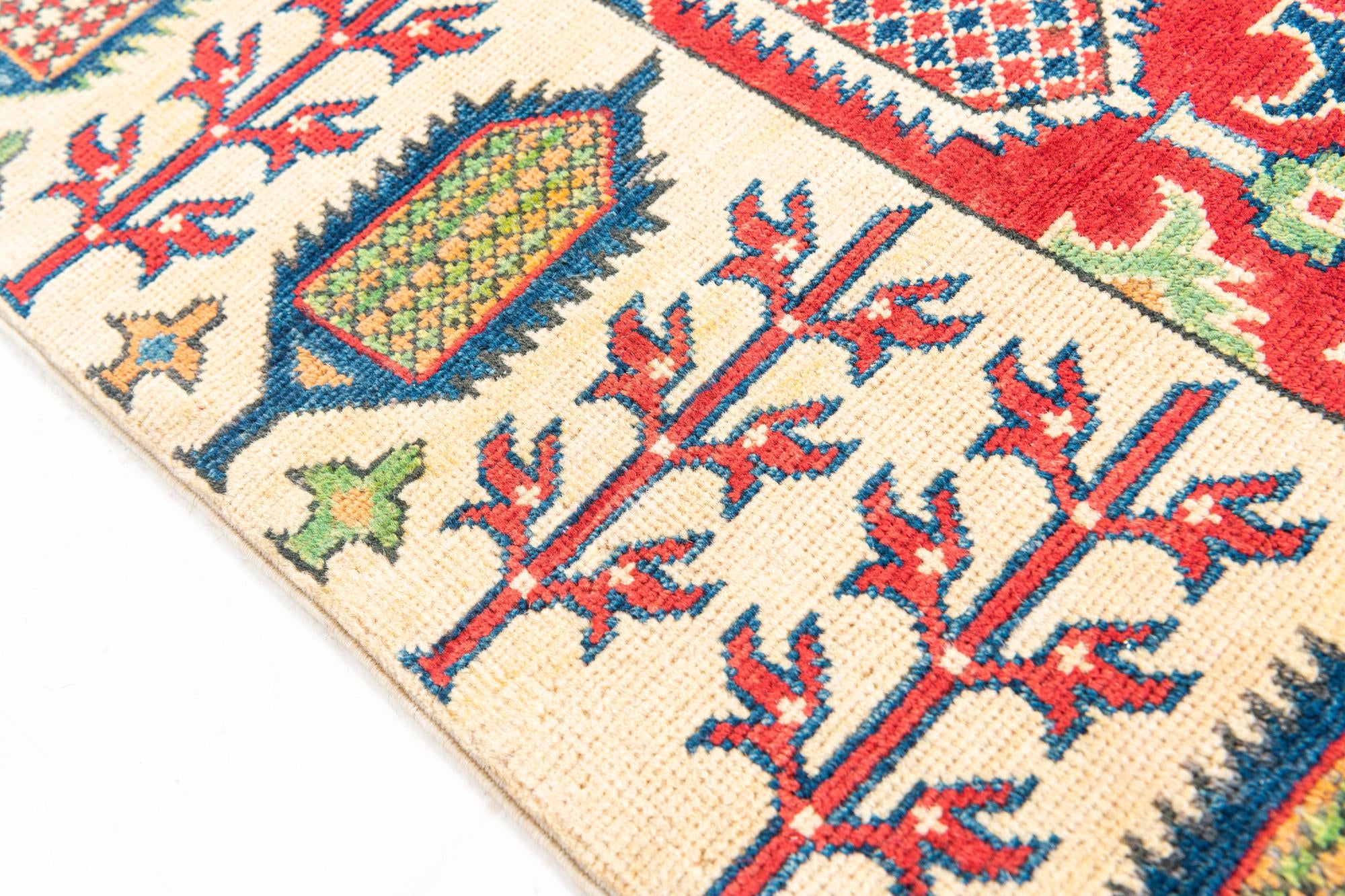 4' 10 x 7' 7 Hand Knotted Kazak Rug